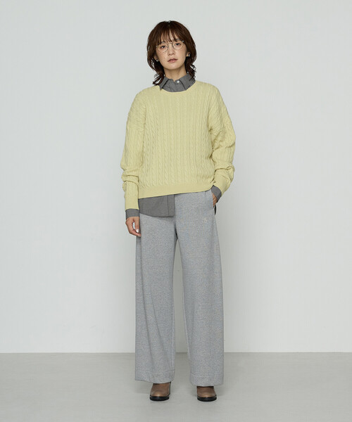 COMME CA Wardrobe(コムサワードローブ)の「〔 +サイズ 〕ケーブル編 ニットプルオーバー(ニット/セーター・レディース・イエロー・13号)」の16枚目の写真