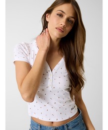 GUESS JEANS | GUESS JEANS Pointelle Short Sleeves Henley Top(Tシャツ/カットソー)