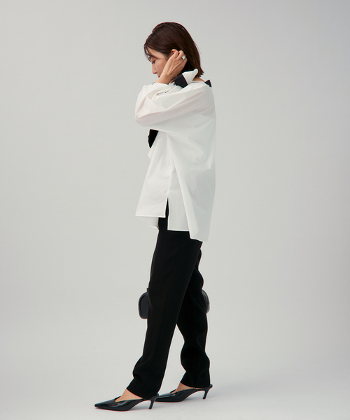 VERMEIL par iena（ヴェルメイユパーイエナ）の「リボンブラウス（シャツ/ブラウス・レディース・ネイビー/ホワイト・FREE）」の4枚目の写真