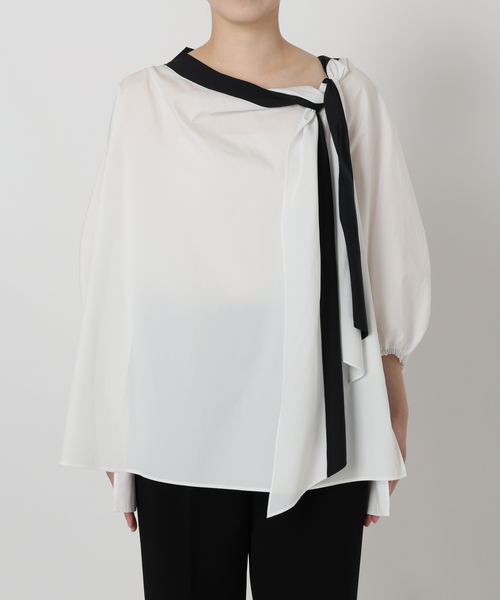 VERMEIL par iena（ヴェルメイユパーイエナ）の「リボンブラウス（シャツ/ブラウス・レディース・ネイビー/ホワイト・FREE）」の20枚目の写真