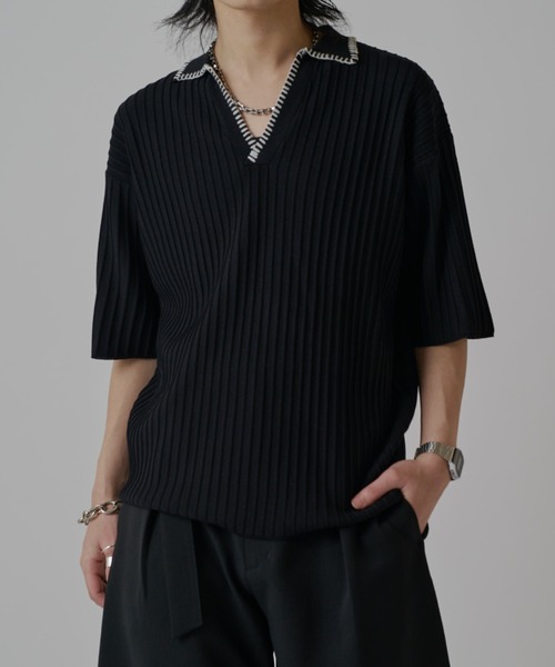 Lui's(ルイス)の「スキッパーステッチニット(ニット/セーター・メンズ・ホワイト/ブラウン/ブラック・S/M)」の2枚目の写真