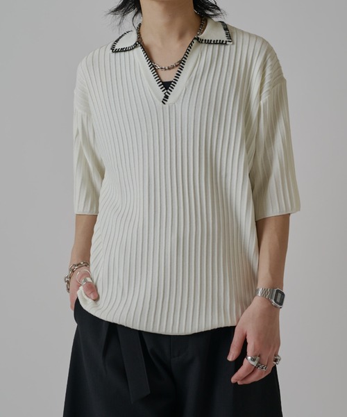 Lui's(ルイス)の「スキッパーステッチニット(ニット/セーター・メンズ・ホワイト/ブラウン/ブラック・S/M)」の7枚目の写真