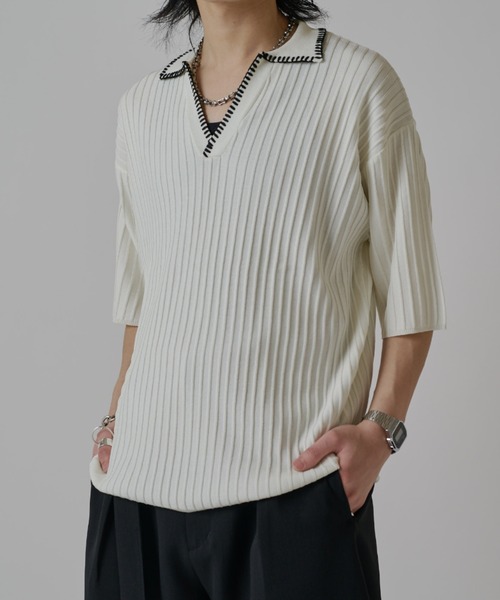 Lui's(ルイス)の「スキッパーステッチニット(ニット/セーター・メンズ・ホワイト/ブラウン/ブラック・S/M)」の8枚目の写真