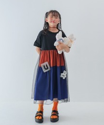 アップリケカラフルティアードワンピース