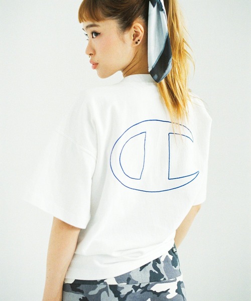 Champion for X-girl REVERSE WEAVE FACE LABEL S/S TEE（Tシャツ