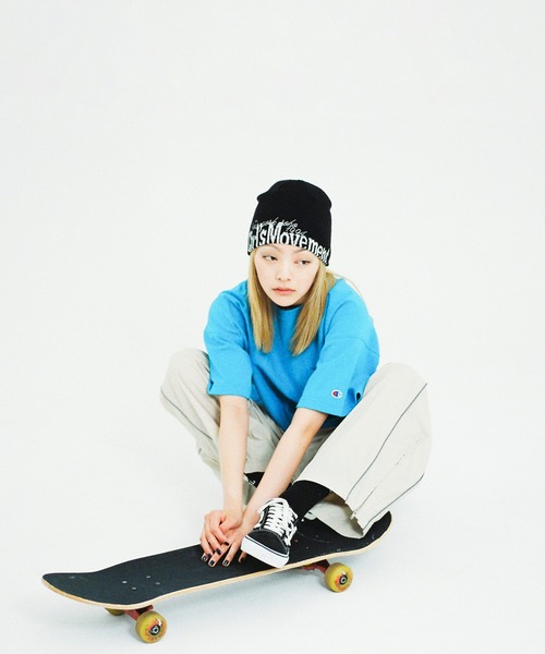 Champion(チャンピオン)の「Champion for X-girl REVERSE WEAVE FACE LABEL S/S TEE(Tシャツ/カットソー・レディース・ブラック/ライトブルー/ホワイト・S/M/L)」の9枚目の写真