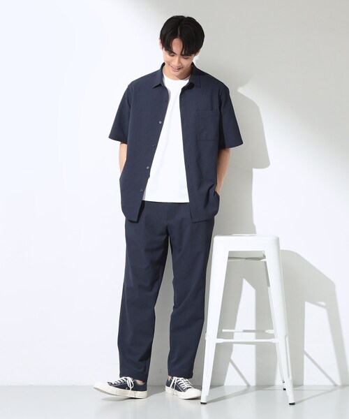 THE SHOP TK (ザ ショップ ティーケー )の「マイクロ シアサッカー 半袖シャツ 洗濯機OK/セットアップ可(シャツ/ブラウス・メンズ・ネイビー/ブラック/チャコールグレー・03/02/04)」の6枚目の写真