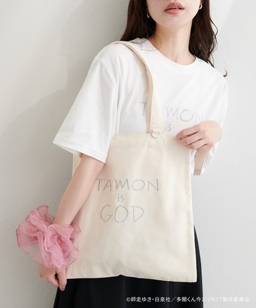 natural couture(ナチュラルクチュール)の「〈多聞くん今どっち!?コラボ〉TAMON IS GODキャンバストート(トートバッグ・レディース・その他1・FREE)」の1枚目の写真