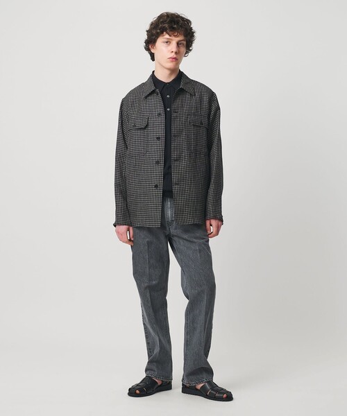 【極美品】25SS ユナイテッドアローズ リネン チェック シャツ FREE リネン/ナイロン チェック ユーティリティシャツ（シャツ/ブラウス