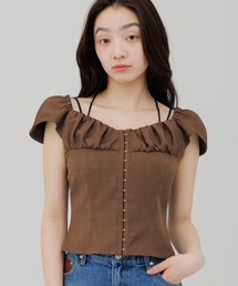 SENEE（セニー）の「front hook gathered tops(フロントホックギャザートップス)（Tシャツ/カットソー）」