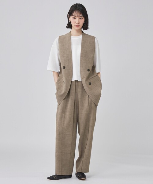 CAST:（キャストコロン）の「リネンライクジレ（ベスト・レディース・ネイビー/ブラウン系その他5/ベージュ・M/S）」の4枚目の写真