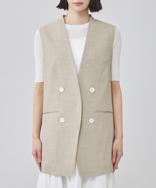 CAST:（キャストコロン）の「リネンライクジレ（ベスト・レディース・ネイビー/ブラウン系その他5/ベージュ・M/S）」の5枚目の写真