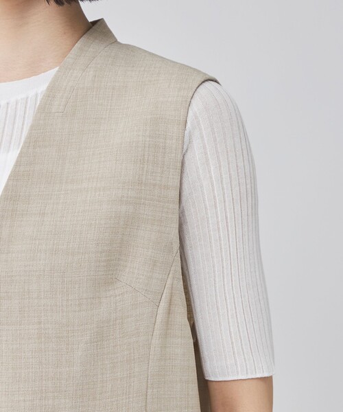 CAST:（キャストコロン）の「リネンライクジレ（ベスト・レディース・ネイビー/ブラウン系その他5/ベージュ・M/S）」の8枚目の写真