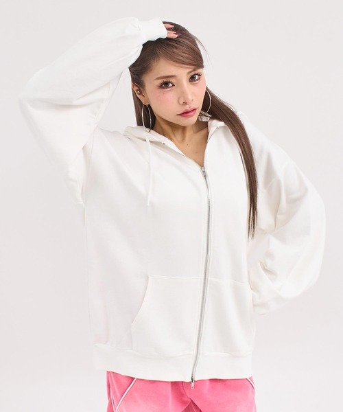 ANAP(アナップ)の「ビッグシルエット フーディパーカー(パーカー・レディース・ブラック/グレー/ホワイト/ピンク・F)」の11枚目の写真