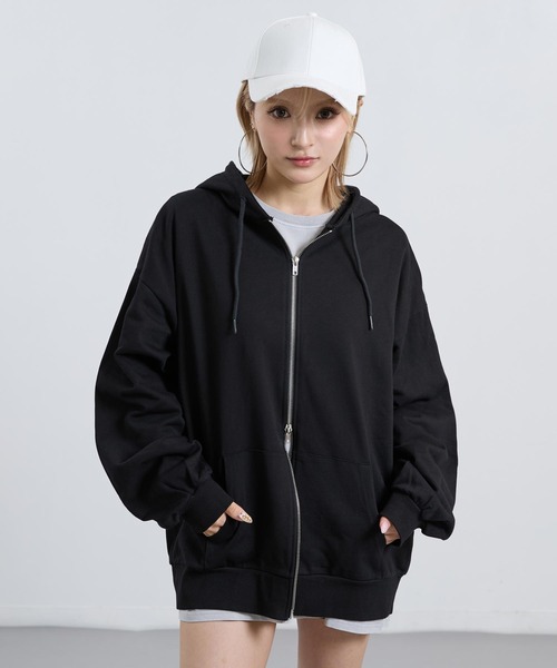 ANAP(アナップ)の「ビッグシルエット フーディパーカー(パーカー・レディース・ブラック/グレー/ホワイト/ピンク・F)」の7枚目の写真