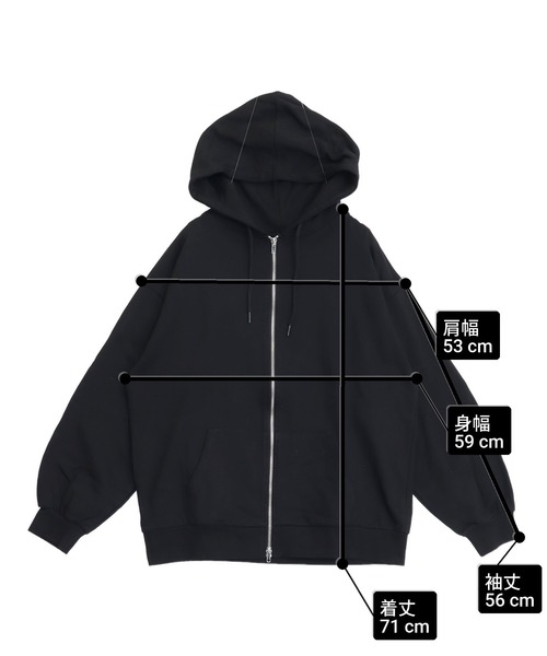 ANAP(アナップ)の「ビッグシルエット フーディパーカー(パーカー・レディース・ブラック/グレー/ホワイト/ピンク・F)」の5枚目の写真