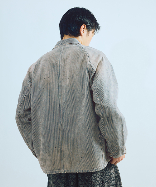 JOURNAL STANDARD J.S HOMESTEAD(ジャーナルスタンダードホームステッド)の「J.S.Homestead / エイジング ヒッコリー 2ポケット チョアコート(カバーオール・メンズ・コバルトブルー・MEDIUM/LARGE)」の3枚目の写真