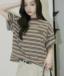 RUSSELL ATHLETIC × PUBLUX/ラッセルアスレチック 別注 ロゴ ボーダー Tシャツ　限定展開