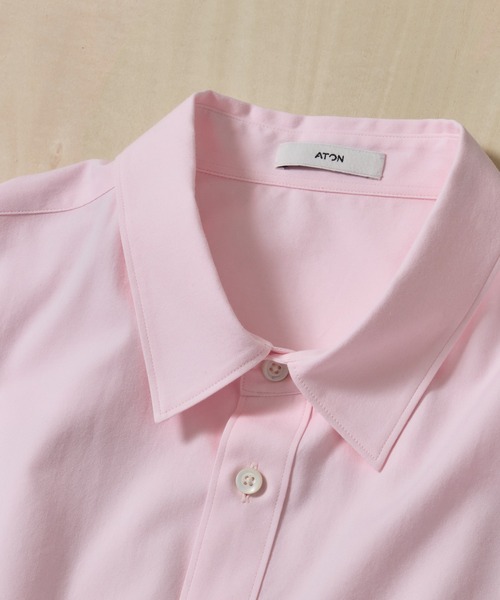 ATON（エイトン）の「【ATON】WASHER OXFORD LOOSE FIT SHRIT（シャツ/ブラウス・メンズ・サックスブルー/ピンク・2/4/6）」の14枚目の写真