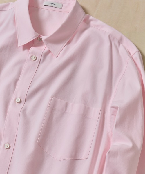 ATON（エイトン）の「【ATON】WASHER OXFORD LOOSE FIT SHRIT（シャツ/ブラウス・メンズ・サックスブルー/ピンク・2/4/6）」の15枚目の写真