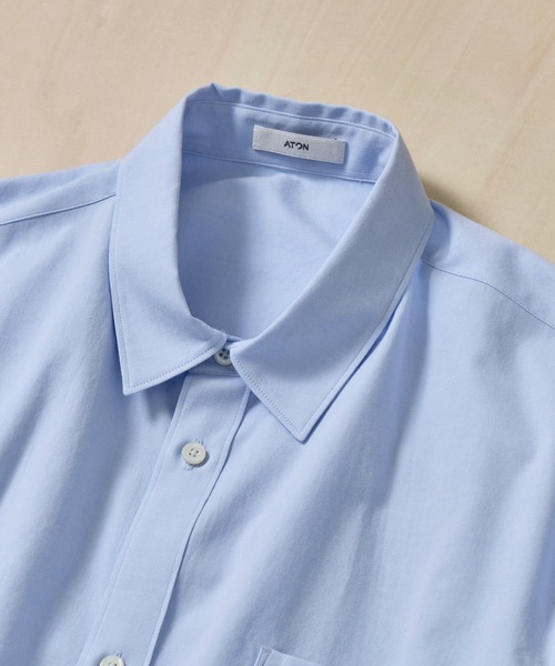 ATON（エイトン）の「【ATON】WASHER OXFORD LOOSE FIT SHRIT（シャツ/ブラウス・メンズ・サックスブルー/ピンク・2/4/6）」の18枚目の写真