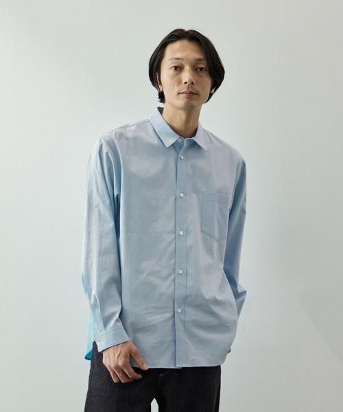 ATON（エイトン）の「【ATON】WASHER OXFORD LOOSE FIT SHRIT（シャツ/ブラウス・メンズ・サックスブルー/ピンク・2/4/6）」の3枚目の写真