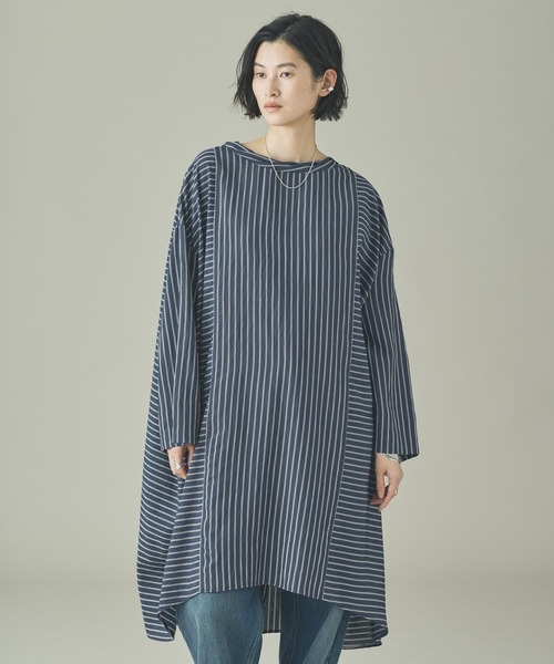Curensology(カレンソロジー)の「Curensology(カレンソロジー)/<CSG>ストライプフルイドブラウス(シャツ/ブラウス・レディース・ネイビー/ブルー・FREE)」の7枚目の写真