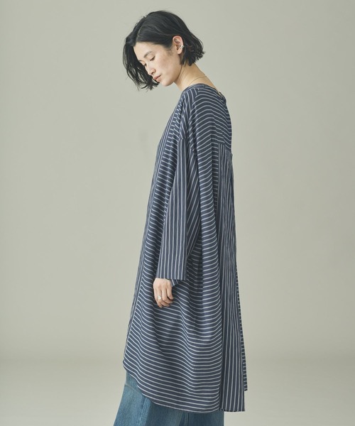 Curensology(カレンソロジー)の「Curensology(カレンソロジー)/<CSG>ストライプフルイドブラウス(シャツ/ブラウス・レディース・ネイビー/ブルー・FREE)」の8枚目の写真