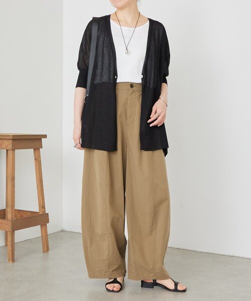 BEARDSLEY（ビアズリー）の「《4/2(木)18：00予約開始》シアーカーデ（カーディガン/ボレロ・レディース・ベージュ/ブラック/ライトグレー・FREE）」の8枚目の写真