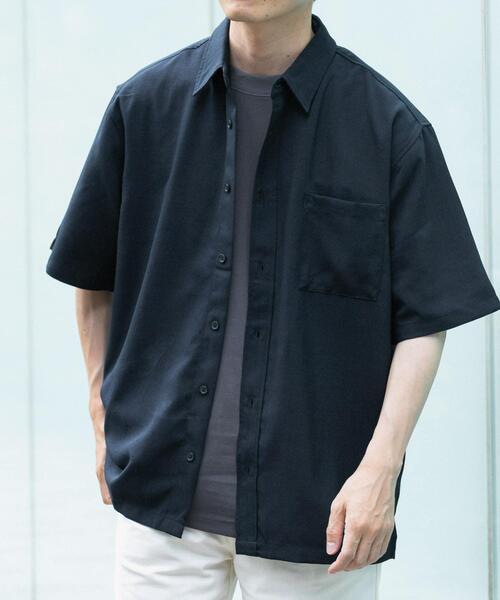 ITEMS URBANRESEARCH(アイテムズ アーバンリサーチ)の「『接触冷感/吸水速乾/イージーケア/UVカット』クイックドライリネンタッチ半袖シャツ(シャツ/ブラウス・メンズ・ベージュ/チャコールグレー/ブラック/オリーブ・LARGE/MEDIUM)」の7枚目の写真