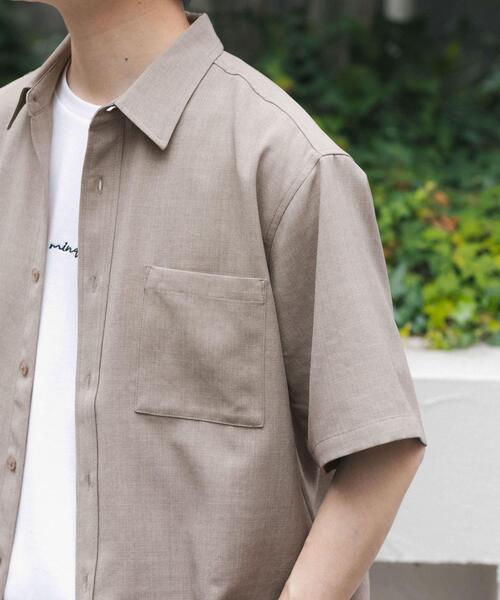ITEMS URBANRESEARCH（アイテムズ アーバンリサーチ）の「『接触冷感/吸水速乾/イージーケア/UVカット』クイックドライリネンタッチ半袖シャツ（シャツ/ブラウス・メンズ・ベージュ/チャコールグレー/ブラック/オリーブ・LARGE/MEDIUM）」の20枚目の写真