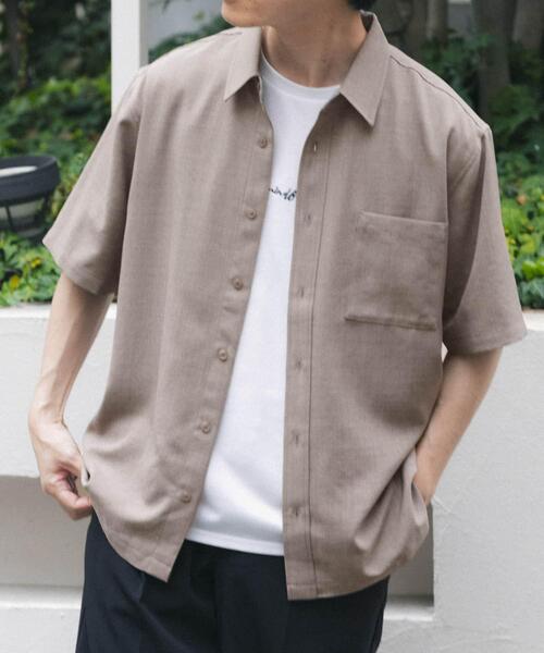 ITEMS URBANRESEARCH（アイテムズ アーバンリサーチ）の「『接触冷感/吸水速乾/イージーケア/UVカット』クイックドライリネンタッチ半袖シャツ（シャツ/ブラウス・メンズ・ベージュ/チャコールグレー/ブラック/オリーブ・LARGE/MEDIUM）」の21枚目の写真
