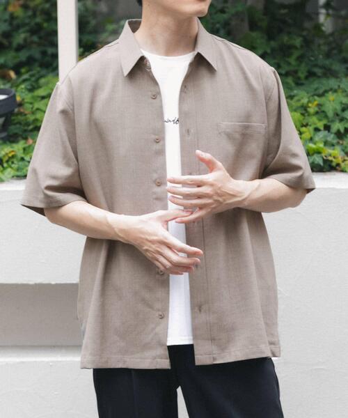 ITEMS URBANRESEARCH（アイテムズ アーバンリサーチ）の「『接触冷感/吸水速乾/イージーケア/UVカット』クイックドライリネンタッチ半袖シャツ（シャツ/ブラウス・メンズ・ベージュ/チャコールグレー/ブラック/オリーブ・LARGE/MEDIUM）」の22枚目の写真