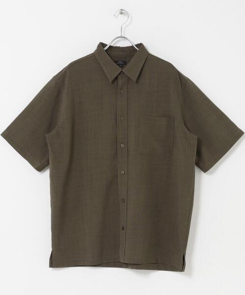 ITEMS URBANRESEARCH（アイテムズ アーバンリサーチ）の「『接触冷感/吸水速乾/イージーケア/UVカット』クイックドライリネンタッチ半袖シャツ（シャツ/ブラウス・メンズ・ベージュ/チャコールグレー/ブラック/オリーブ・LARGE/MEDIUM）」の7枚目の写真