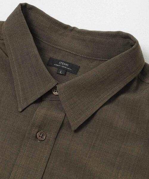 ITEMS URBANRESEARCH（アイテムズ アーバンリサーチ）の「『接触冷感/吸水速乾/イージーケア/UVカット』クイックドライリネンタッチ半袖シャツ（シャツ/ブラウス・メンズ・ベージュ/チャコールグレー/ブラック/オリーブ・LARGE/MEDIUM）」の8枚目の写真