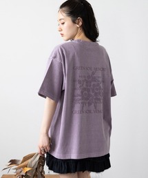 Tシャツ/カットソー（パープル/紫色系・Uネック）ファッション通販