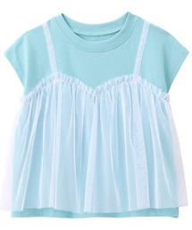GITA（ジータ）の「薄くて涼しいチュールビスチェレイヤードTシャツ（Tシャツ/カットソー）」