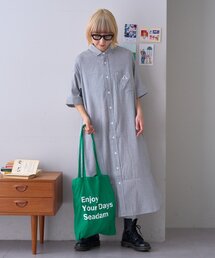 GEVACO（ゲバコ）の「【GEVACO】綿麻半袖シャツワンピース（ワンピース）」