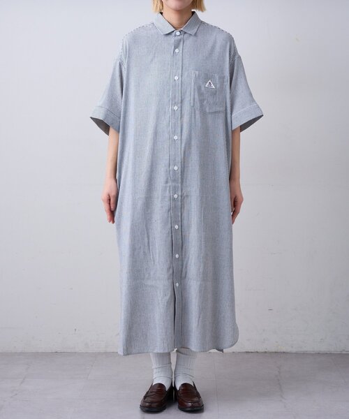 GEVACO(ゲバコ)の「【GEVACO】綿麻半袖シャツワンピース(ワンピース・レディース・ブラック/ブルー・ONE SIZE)」の22枚目の写真