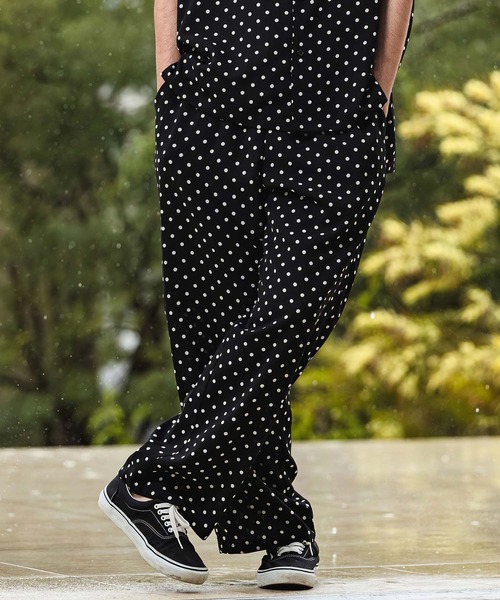 mp14965- Dot Pattern Wide Straight Easy Pants イージーパンツ