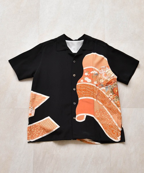 utatane(ウタタネ)の「着物リメイク maison utatane シャツ/ブラウス 黒の金朱波(シャツ/ブラウス・レディース・ブラック・M)」の18枚目の写真