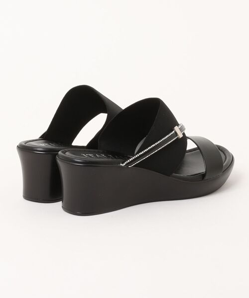 ITALIAN SHOEMAKERS(イタリアンシューメーカー)の「【ITALIAN SHOEMAKERS】クロスストラップウェッジサンダル(962303)(サンダル・レディース・ブラック・36/35/39/38/37)」の3枚目の写真