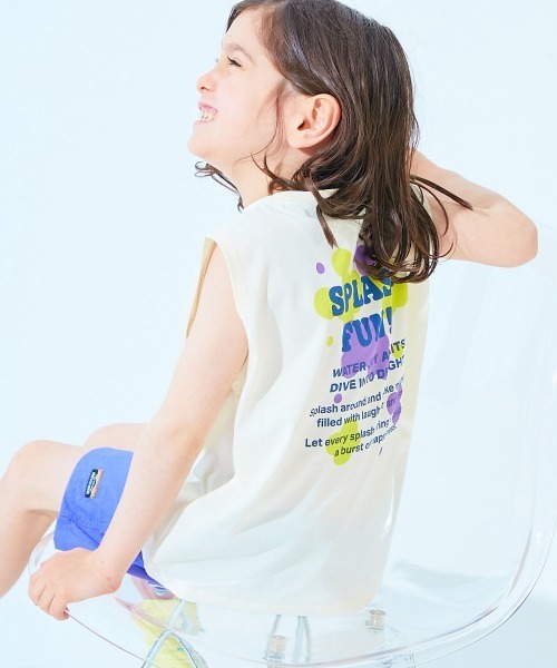 devirock(デビロック)の「【ひやシャリ】接触冷感 デビラボ BIGシルエット プリントタンクトップ(タンクトップ・キッズ・ブラック系2/グリーン系1/ライトグレー系1/ブラック系3/ライトグレー系2/ブラック系1/ピンク系1/ホワイト系1・100cm/160cm/150cm/140cm/130cm/120cm/110cm)」の2枚目の写真