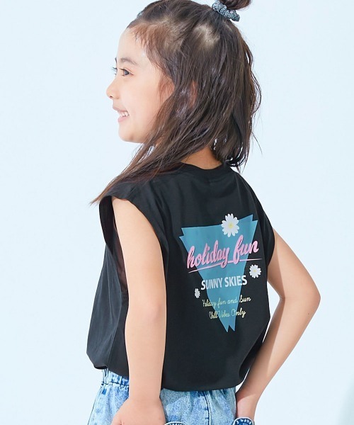 devirock(デビロック)の「【ひやシャリ】接触冷感 デビラボ BIGシルエット プリントタンクトップ(タンクトップ・キッズ・ブラック系2/グリーン系1/ライトグレー系1/ブラック系3/ライトグレー系2/ブラック系1/ピンク系1/ホワイト系1・100cm/160cm/150cm/140cm/130cm/120cm/110cm)」の5枚目の写真