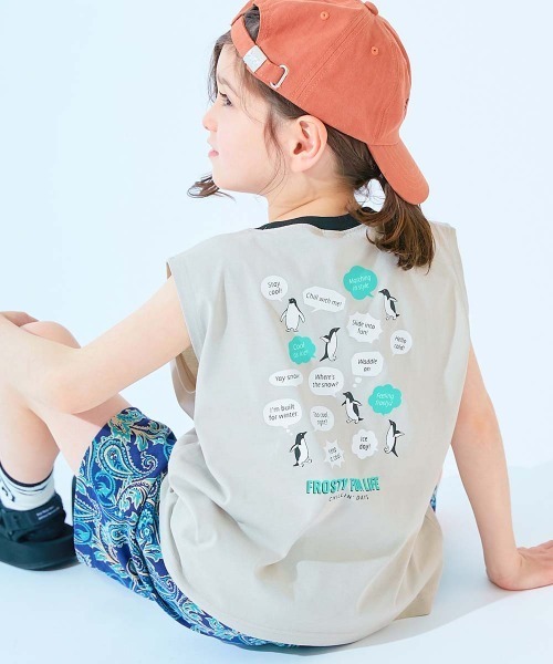 devirock(デビロック)の「【ひやシャリ】接触冷感 デビラボ BIGシルエット プリントタンクトップ(タンクトップ・キッズ・ブラック系2/グリーン系1/ライトグレー系1/ブラック系3/ライトグレー系2/ブラック系1/ピンク系1/ホワイト系1・100cm/160cm/150cm/140cm/130cm/120cm/110cm)」の7枚目の写真