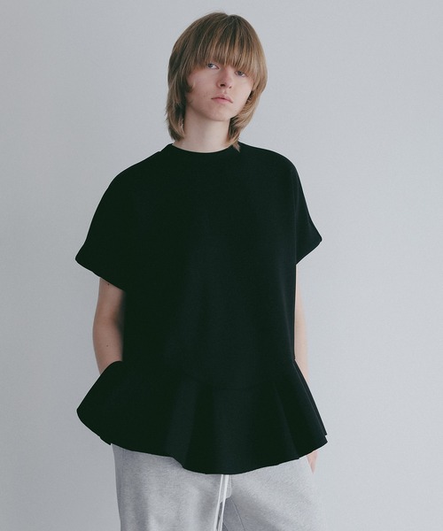 MANOF(マノフ)の「FRILL DOLMAN LOOSE TOPS(Tシャツ/カットソー・レディース・ホワイト/ブラック・F)」の12枚目の写真