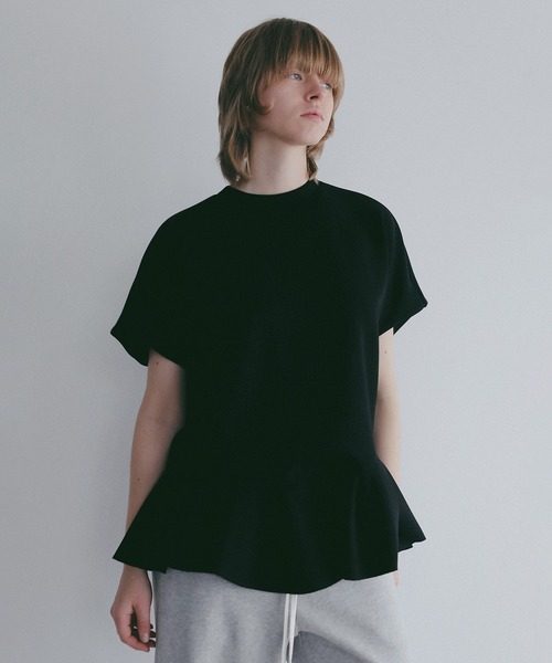 MANOF(マノフ)の「FRILL DOLMAN LOOSE TOPS(Tシャツ/カットソー・レディース・ホワイト/ブラック・F)」の11枚目の写真
