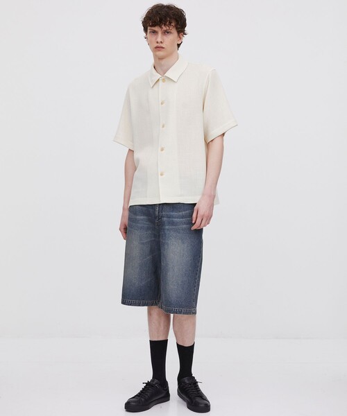UNITED TOKYO(ユナイテッドトウキョウ)の「オーバーダイデニムショーツ(デニムパンツ・メンズ・ダークインディゴブルー/ブラック・2/1)」の4枚目の写真