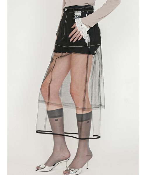 SORIN(ソリン )の「Tulle Layered Skirt/チュール レイヤード スカート(スカート・レディース・ベージュ/ブラック・38/36)」の19枚目の写真