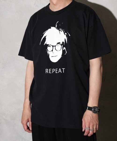 THRIFTY LOOK(スリフティールック)の「THRIFTY LOOK / スリフティールック "REPEAT" SS TEE リラックスフィット グラフィック Tシャツ(Tシャツ/カットソー・メンズ・ブラック/ホワイト/スミクロ・MEDIUM/LARGE/X-LARGE/SMALL)」の7枚目の写真